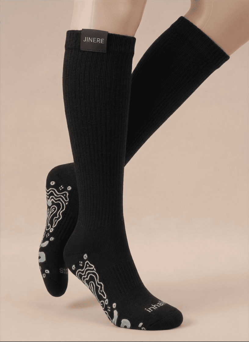Inhale Exhale Knee-High Sock — Black